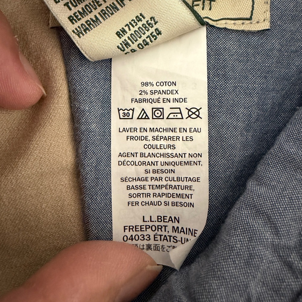 LL Bean Mens 33 Khaki Chino Shorts Standard Fit Tan Stretch Casual Outdoor - Picture 7 of 10